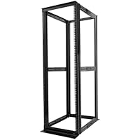 Bazaqo GLOBALRACK 4-Post 42U Open Frame Server Rack/19in Server Network Rack Adjustable Depth 24-35inch Suitable for Computer/Audio Video/Data/IT Equipment/Cold Rolled Steel Heavy Duty Rack (4POST RACK-042)