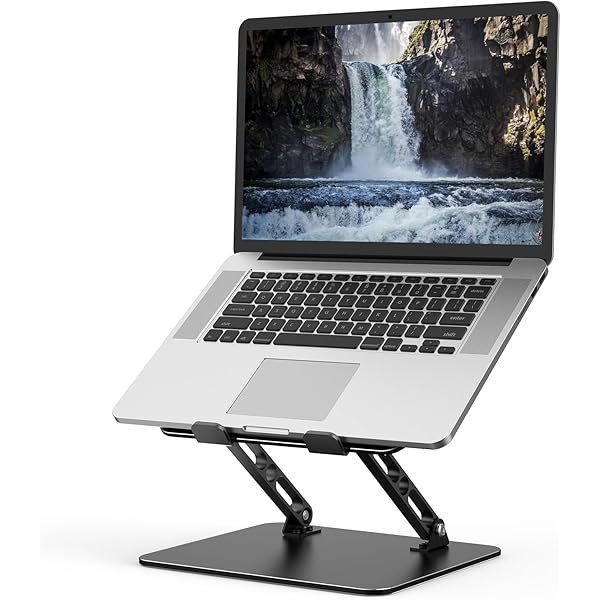  Adjustable Laptop Stand for Desk, Metal Foldable Laptop Riser Holder, Portable Desktop Book Stands, Ventilated Cooling Computer Notebook Stand Compatible with 10-15.6” Laptops