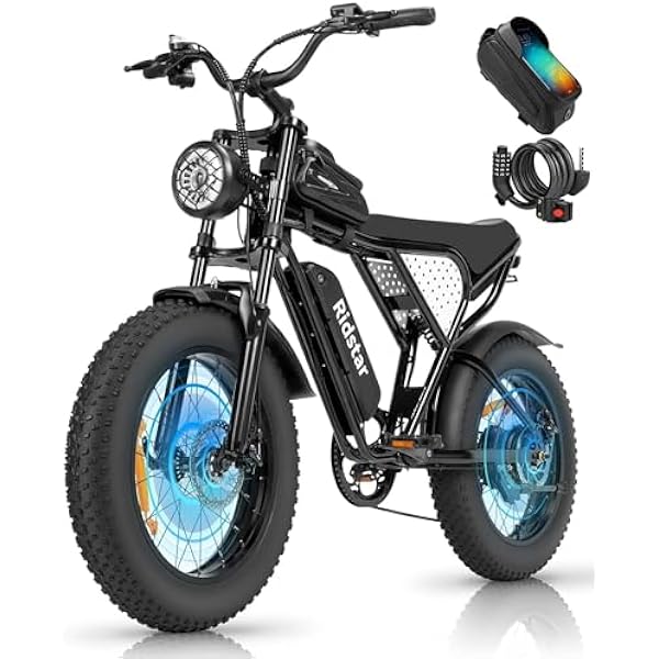 Electric Bike for Adults,1200W 30mph Moutain Bike,48V 15.6AH 20" Fat Tire Electric Bicycle Full Suspension UL2849,All Terrain for Beach,Mountain,City Road