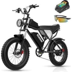 Electric Motorcycle for Adults,Peak 3000W 35MPH,52V 40Ah All Terrain E-Bike,20" Fat Tire Mountain Bike UL2849