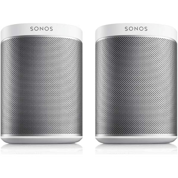 Sonos Play:1 2-Room Wireless Smart Speakers for Streaming Music - Starter Set Bundle (White), Compatible with Alexa (Renewed)