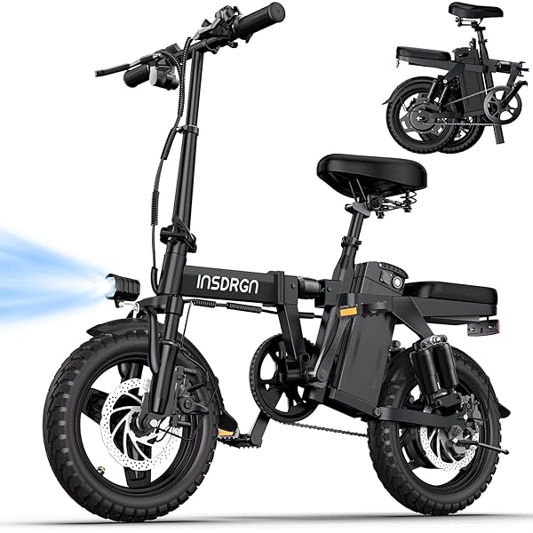 Electric Bike for Adults,14" Folding Adult E Bike with 500W Motor,20 mph,28 Miles Range,Advanced 9-Point Suspension & Dual Disc Brake,Removable Battery,UL 2849 Certified