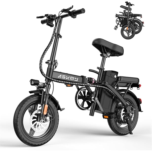 Foldable Electric Bike for Adults and Teens, Folding E-Bike with 750W Peak Motor, 14" Mini Ebike with 48V Removable Battery, Commuter Electric Bicycle with 25 Miles PAS Range