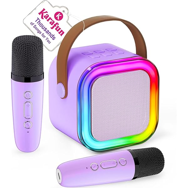 Mini Karaoke Machine for Kids, 2025 TOP Toys Christmas Birthday Gifts Ideas for Girls Ages 4, 5, 6, 7, 8, 9, 10, 12+ Years Old, Portable MP3 Player with 2 Wireless Mics for Party