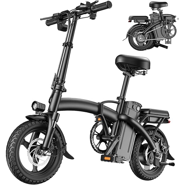 Foldable Electric Bike, Ebike with Peak 700W Motor & 48V 10Ah 480Wh Battery, Max 25MPH & 25Miles, 14" Tire Folding Ebike for Adults, 11-Level Full Suspension Folding Electric Bike for Adults