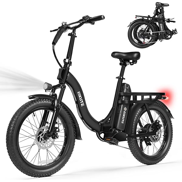 Electric Bike for Adults – 1200W Peak Motor, Folding 20x3 Fat Tire E‑Bike, 48V 10.4Ah Battery, Step‑Through Cargo Fold Ebike, NFC Unlock, 28 MPH, 7‑Speed, Up to 55 Miles